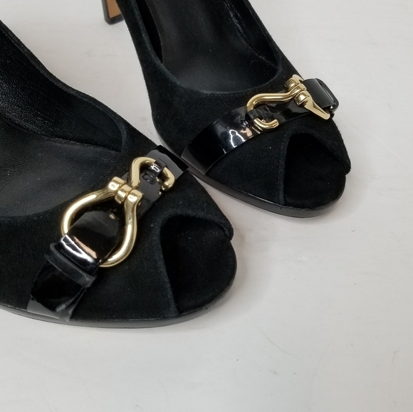 Cole Haan Suede peep toes heels - Picture 3 of 7